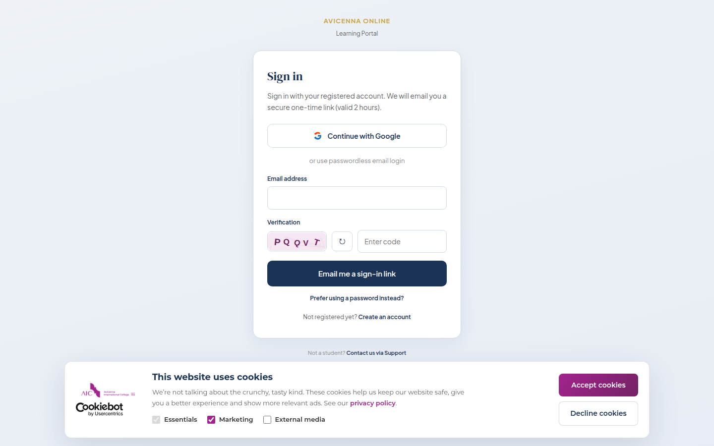 Portal login