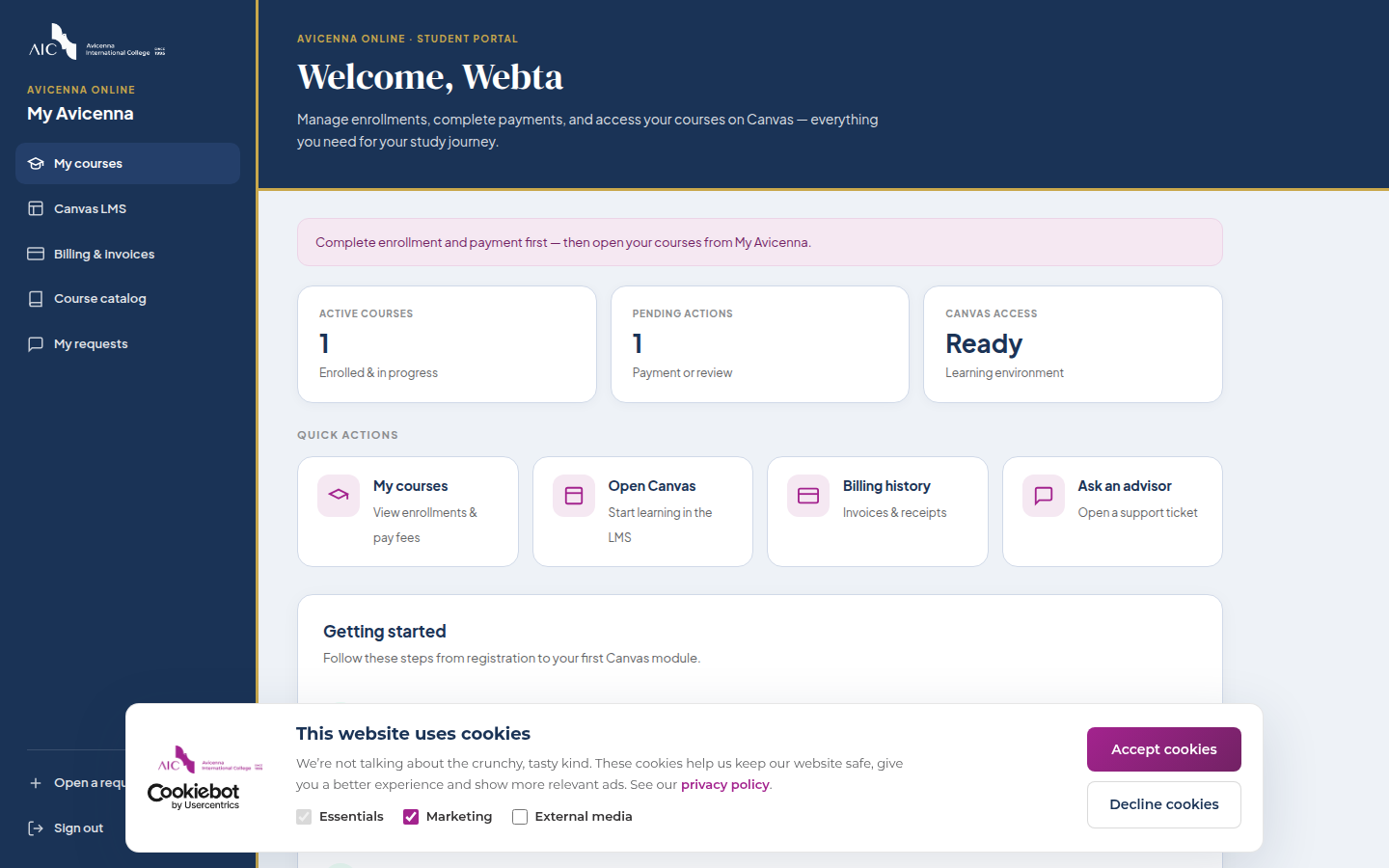 Canvas course